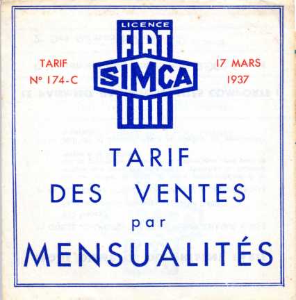 Tarif 174 : couverture