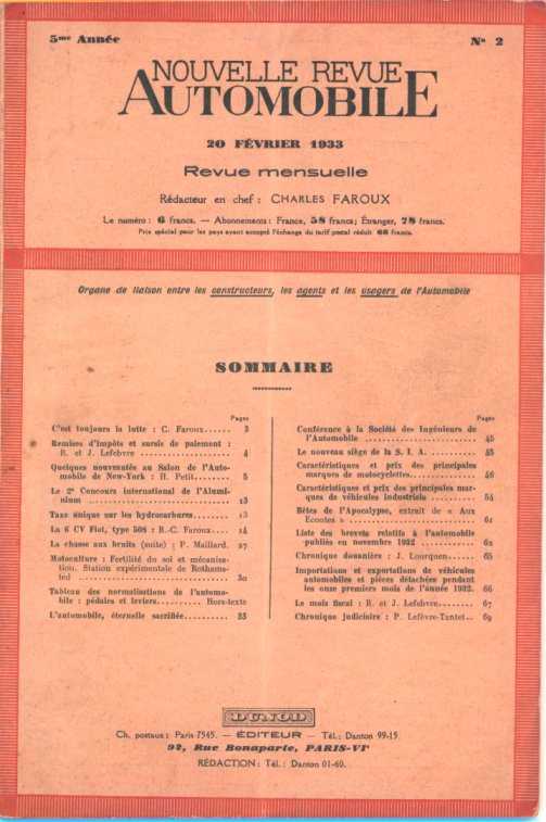 Revue automobile : couverture