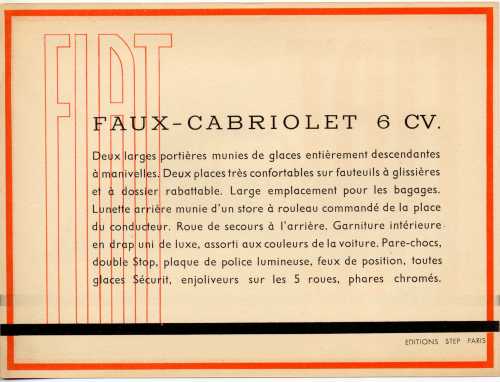 Faux cabriolet : description